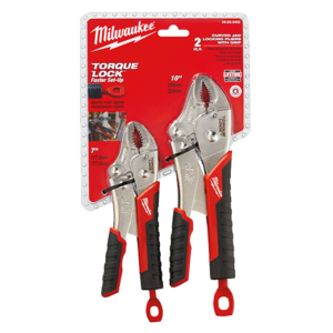 Milwaukee 2PC CURVED JAW LOCKING PLIERS W/ GRIP