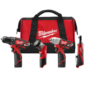 Milwaukee M12™ COMBO 3/8 DRVDRL/3/8 IMPCT/3/8 RCHT/LGT W/2 BAT